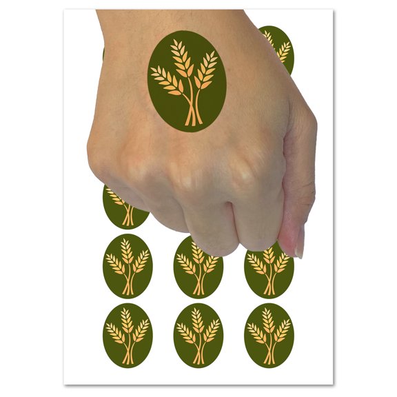 Wheat Stems Bread Baking Water Resistant Temporary Tattoo Set Fake Body Art Collection - 15 2" Tattoos (1 Sheet)
