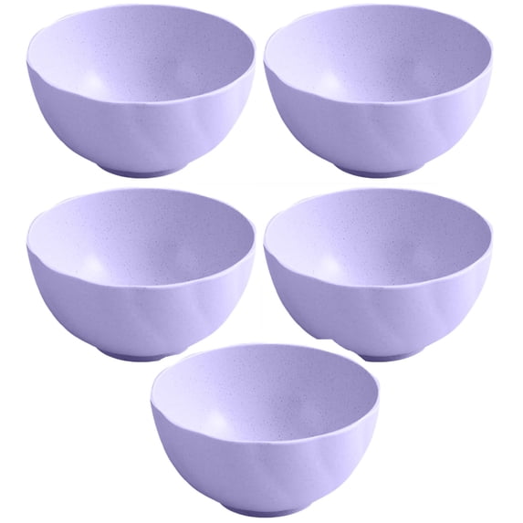 Wheat Straw 6 Inch 15cm Twill Bowls 5 Pack Lightweight Serving Bowl for Noodles Salad