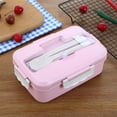 thumbnail image 1 of Wheat Straw Bento Box,2 Compartments Reusable Food Storage Containers Plastic,Utensils Included,Bento Microwave and Dishwasher Safe, 1 of 2