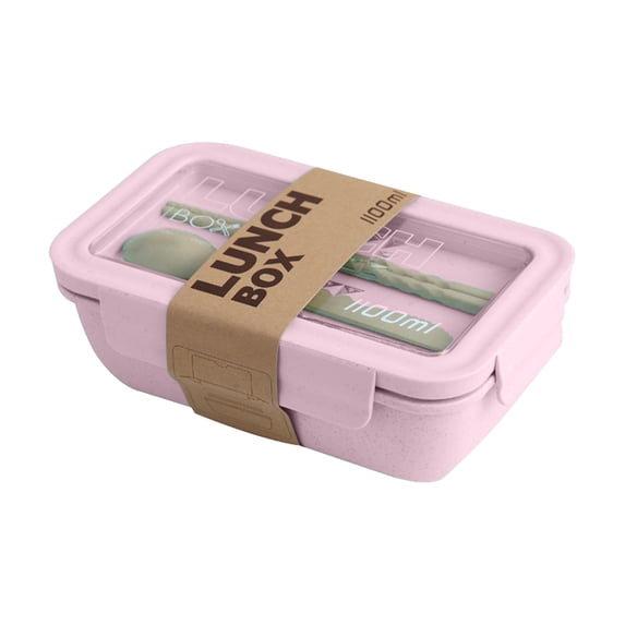 Wheat Straw Bento Box with Utensils, Microwave Safe Stackable Compartments Lunch Container, Meal Prep Kit for Office Travel, Reusable Eco-Friendly Food Storage, BPA-Free