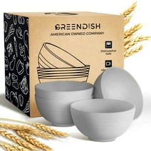 Wheat Straw Bowls Set of 4 - Large Unbreakable Cereal Bowls - Microwave Safe Bowls for Kitchen - Dishwasher Safe Reusable Big Bowls for Eating Soup, Oatmeal - Microwavable Deep Bowls for Families