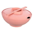 thumbnail image 1 of Wheat Straw Bowls Set, Unbreakable 32 Oz Cereal Bowls with Lids, Chopsticks and Spoon Dinner Bowl Sets, Fruit Container Household Soup Bowl Ramen Bowl Dishwasher & Microwave Safe, Pink, 1 of 8