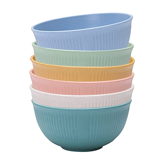 Wheat Straw Bowls Set Unbreakable Large Cereal Bowls Set of 6 Microwave and Dishwasher Safe Bowls Big Bowls , Eco Friendly Soup Bowl for Serving Oatmeal and Salad Etc,