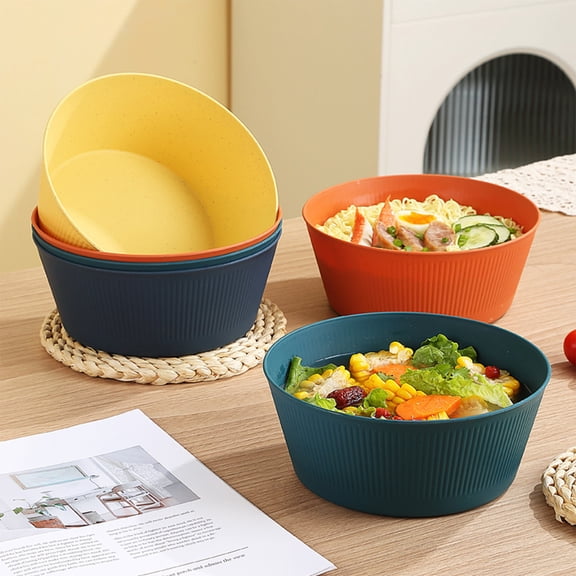 Wheat Straw Cereal Bowl,Unbreakable Bowls,Dishwasher Safe Bowls,Bowls for Serving Soup,Oatmeal and Salad Alternative Plastic Bowls for Kitchen,Camping,Apartment and Dorm