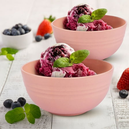 Wheat Straw Cereal Bowls Set Microwave & Dishwasher Safe Eco-Friendly Bowls, Unbreakable Dinnerware for Soup, Pasta, Salad, 6-Inch Natural Fiber Bowls