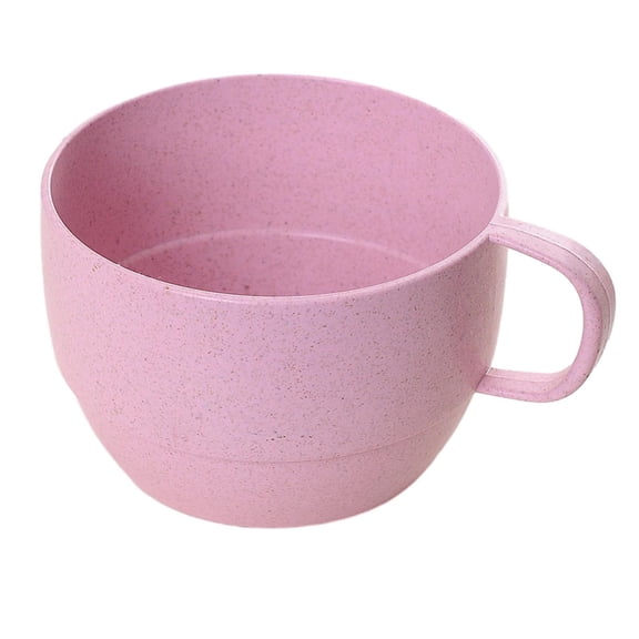 Wheat Straw Coffee Mug, Reusable Eco-Friendly Plastic Cup for Tea Milk, Microwave Safe, Pink