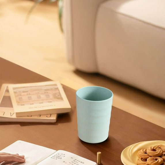 Wheat Straw Cup for Bathroom and Kitchen, Eco-Friendly Mouthwash Cup Toothbrush Rinse Cup Kids Milk Cup Breakfast Drinking Mug Durable Reusable Gift Cup