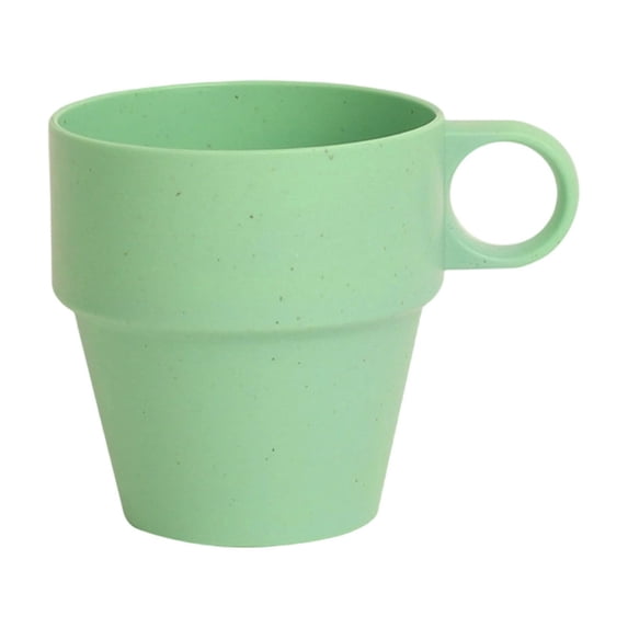 Wheat Straw Cup with Handle Eco-Friendly Drinking Mug, Plastic Unbreakable Tableware Reusable Water Mug, Simple Breakfast Drinking Cup, Camping Tea Beverage Mug Coffee Mug