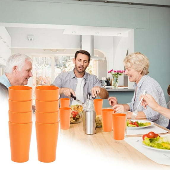 Wheat Straw Cups Set of 8, 20 oz Unbreakable Drinking Cup, Chip Resistant Cups, Reusable Water Cup Set, Large Cups for Kitchen, Camping, BPA Free Cups, Dishwasher & Microwave Safe Tumbler Cups