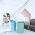 thumbnail image 1 of Wheat Straw Cups Tumblers Glasses, Square Thickened Plastic Drinking Water Drink Cup Household Brushing Mouth Cup Milk Cup(4 Pcs), 1 of 4