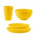 thumbnail image 1 of Wheat Straw Cutlery Set 4Pcs/Set Bowl Cup Dish Set Portable Tableware Set Dinnerware Kits for Picnic Camping, 1 of 10