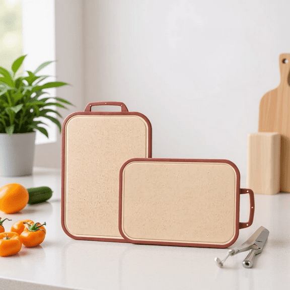 Wheat Straw Cutting Board Double Sided Antibacterial Plastic Non Slip Kitchen Chopping Board