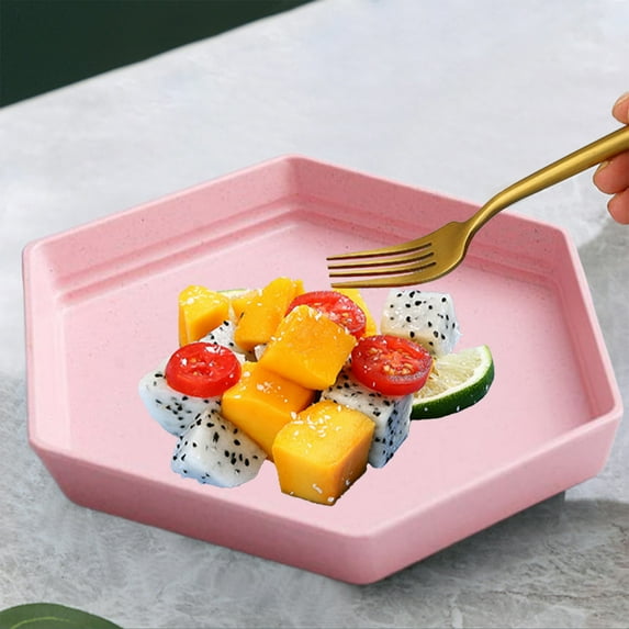 Wheat Straw Dinner Plates Set - Microwave & Dishwasher Safe, Unbreakable Eco-Friendly Plates for Snacks, Fruits, Pasta - Sturdy, Lightweight, Multi-Purpose Square Plates for Home, Kitchen, Camping