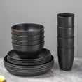thumbnail image 1 of Wheat Straw Dinnerware Set 16-Piece, Shatterproof Plates Bowls Cups, Microwave-Safe Tableware for Home Use, 1 of 6