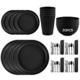 thumbnail image 1 of Wheat Straw Dinnerware Set, 20 Pcs for 4, 8, or 6 People, Unbreakable Plates, Bowls, Cups, Includes Cutlery, Dishwasher and Microwave Safe, Stackable Design, 1 of 6