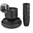 thumbnail image 1 of Wheat Straw Dinnerware Sets, 16-Piece Lightweight Plastic Dinnerware Set with Unbreakable Plates, Bowl Set and Cup Set, Dishwasher & Microwave Safe, 1 of 6