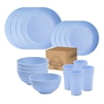 thumbnail image 1 of Wheat Straw Dinnerware Sets, 16PCS Plastic Dinnerware Set for 4, Wheat Straw Plates and Bowls Sets, Unbreakable Dinnerware Plastic Microwave Safe Dishes Set for Kitchen&Camping, 1 of 2