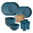 thumbnail image 1 of Wheat Straw Dinnerware Sets, 16PCS Plastic Dinnerware Set for 4, Wheat Straw Plates and Bowls Sets, Unbreakable Dinnerware Plastic Microwave Safe Dishes Set for Kitchen&Camping, 1 of 2