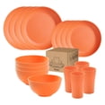 thumbnail image 1 of Wheat Straw Dinnerware Sets, 16PCS Plastic Dinnerware Set for 4, Wheat Straw Plates and Bowls Sets, Unbreakable Dinnerware Plastic Microwave Safe Dishes Set for Kitchen&Camping, 1 of 2