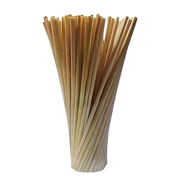 Wheat Straw Disposable Straws, 100 Count Eco - Friendly Sterile Cocktail Straws With Wheat Stalk Design - For Home, Bar, Party, Picnic, Daily Use