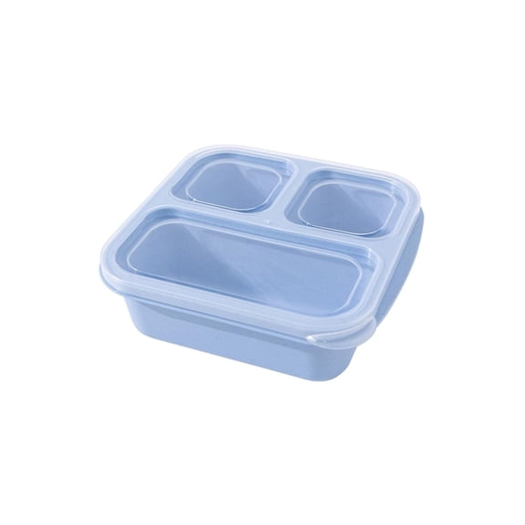 Wheat Straw Divided Dish, Multi-Compartment Snack Tray, Candy & Dim Sum Serving Box, 5-Section Eco-Friendly Tray for Fruits & Nuts, Microwave Safe Snack Plate, Portable Party Tray, Blue