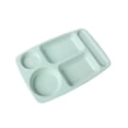 thumbnail image 1 of Wheat Straw Divided Plates, 5 Compartment Plates Reusable, Plastic School Lunch Tray with Dividers for Adults, Food Section Plates Diet Dinner Serving Platter, Dishwasher Safe, 1 of 6
