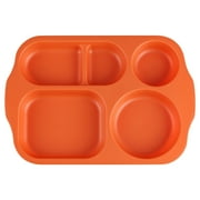 Wheat Straw Divided Plates, 5 Compartment Plates Reusable Unbreakable Fast Food, Plastic School Lunch Tray with Dividers for Adults, Food Section Plates Diet Dinner Serving Platter, Dishwasher Safe