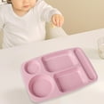 thumbnail image 1 of Wheat Straw Five Compartment Dinner Plate adult Students Kindergarten Meal Tray Breakfast Plate Household Use Four Colors Divided Plate, 1 of 5