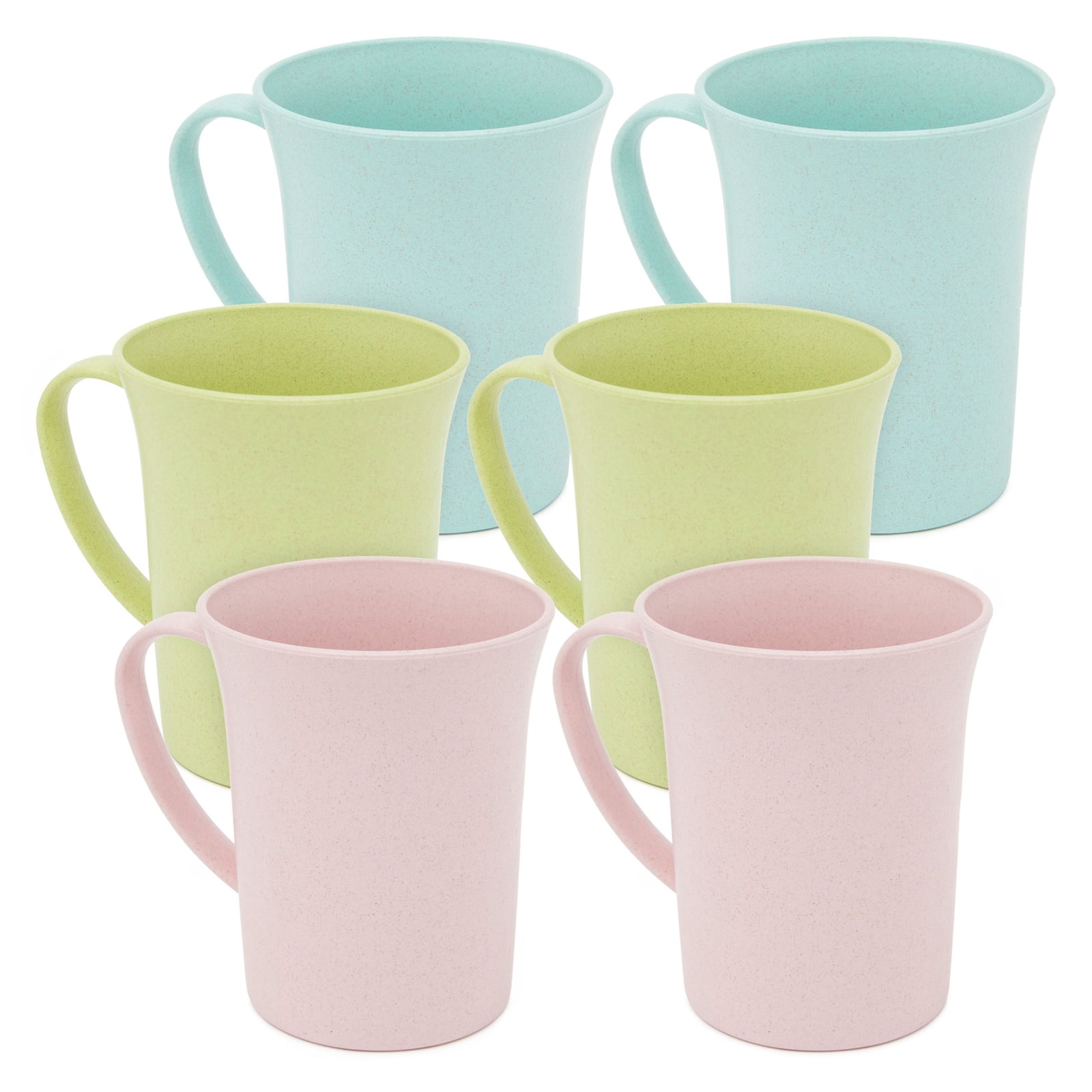 Wheat Straw Mugs with Handle, Set of 6 Unbreakable Plastic Coffee Cups (3  Colors, 13.8 oz), PACK - Kroger