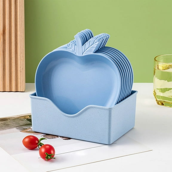 Wheat Straw Plates under $5! kkbbma 10 Pcs Wheat Straw Plates, Lightweight Unbreakable Dinner Dishes Plates Set, Fruit Dish, Side Dish Plate, Home Storage Plate with 6.29 In Food Tray