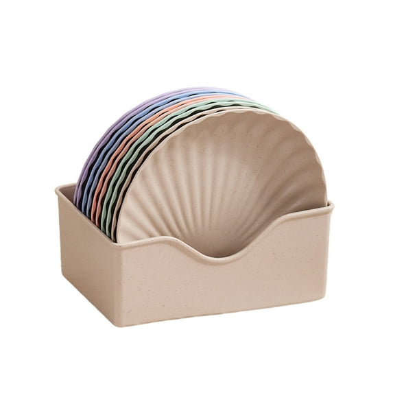 Wheat Straw Plates, 6.5inch Shell-Shaped Lightweight Unbreakable Dinner Dishes Plates Set, Fruit Dish, Side Dish Plate, Home Storage Plate, 10pcs