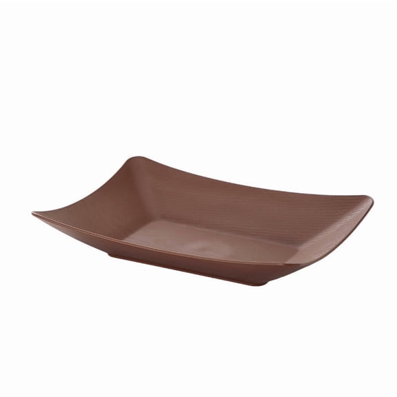 Wheat Straw Rectangular Serving Platter, Reusable Shatterproof Plate with Raised Edges for Home, Camping, Picnics and Parties