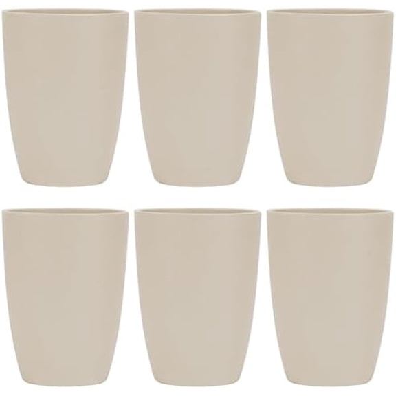 Wheat Straw Reusable Cup (12 oz) - Unbreakable Drinking Glasses Sets of 6 - Dishwasher Safe Tumbler - Lightweight, BPA Free and Eco friendly (6Pcs/Beige)