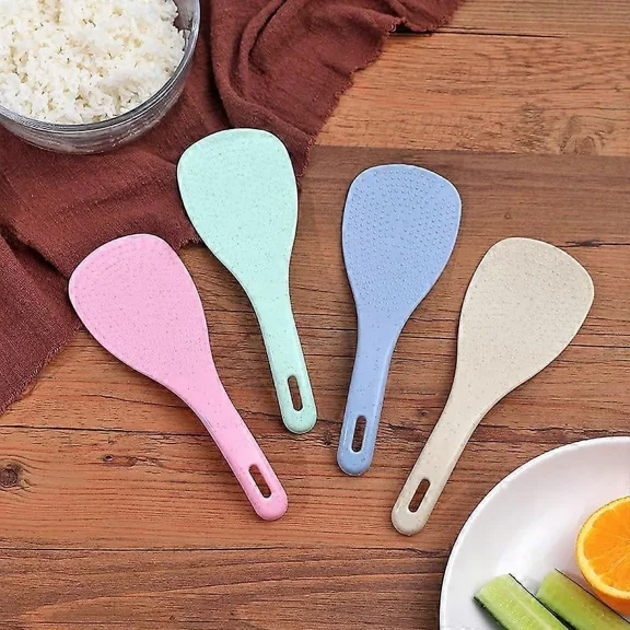 Wheat Straw Rice Spoon Non-stick Rice Cooker Shovel Utensil Kitchen,set of 4pcs