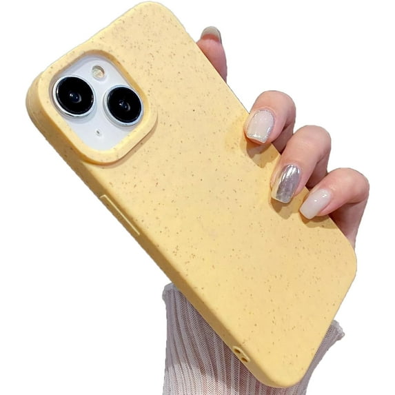 Wheat Straw Solid Color Soft  for iPhone Case (Yellow,iPhone 13 Pro Max)