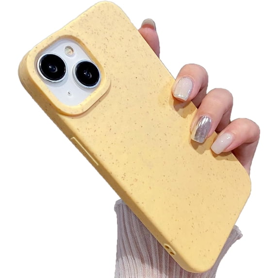 Wheat Straw Solid Color Soft for iPhone Case (Yellow,iPhone 13 Pro)