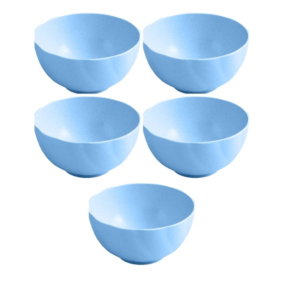 Wheat Straw Twisted Pattern Bowl 6-inch Tableware Household Food Container Student Dormitory Instant Noodle Bowl Set of 5 Pieces Eco-Friendly Dining Solution for Family Meals and Portable Use