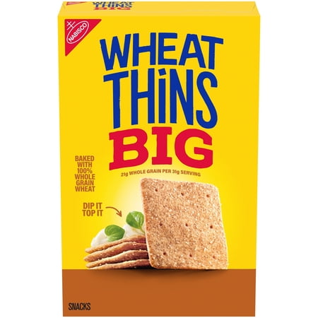 WHEAT THINS Big Snacks, Whole Grain Wheat Crackers, Snack Crackers, 8 oz