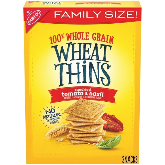 Wheat Thins Crackers, Sundried Tomato & Basil Flavor, 1 Family Size Box (15oz.)