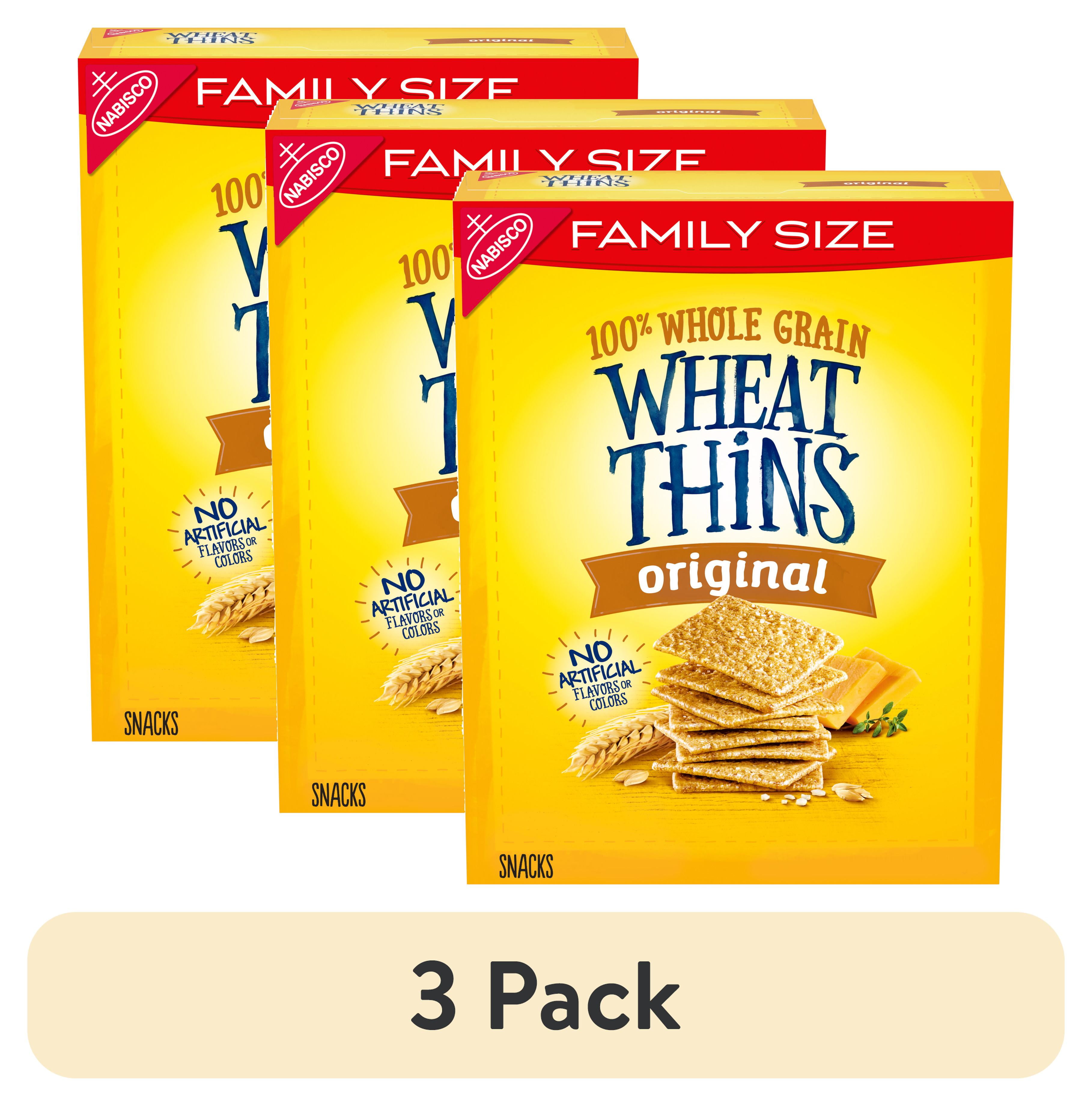 (3 pack) Wheat Thins Original Whole Grain Wheat Crackers, Family Size