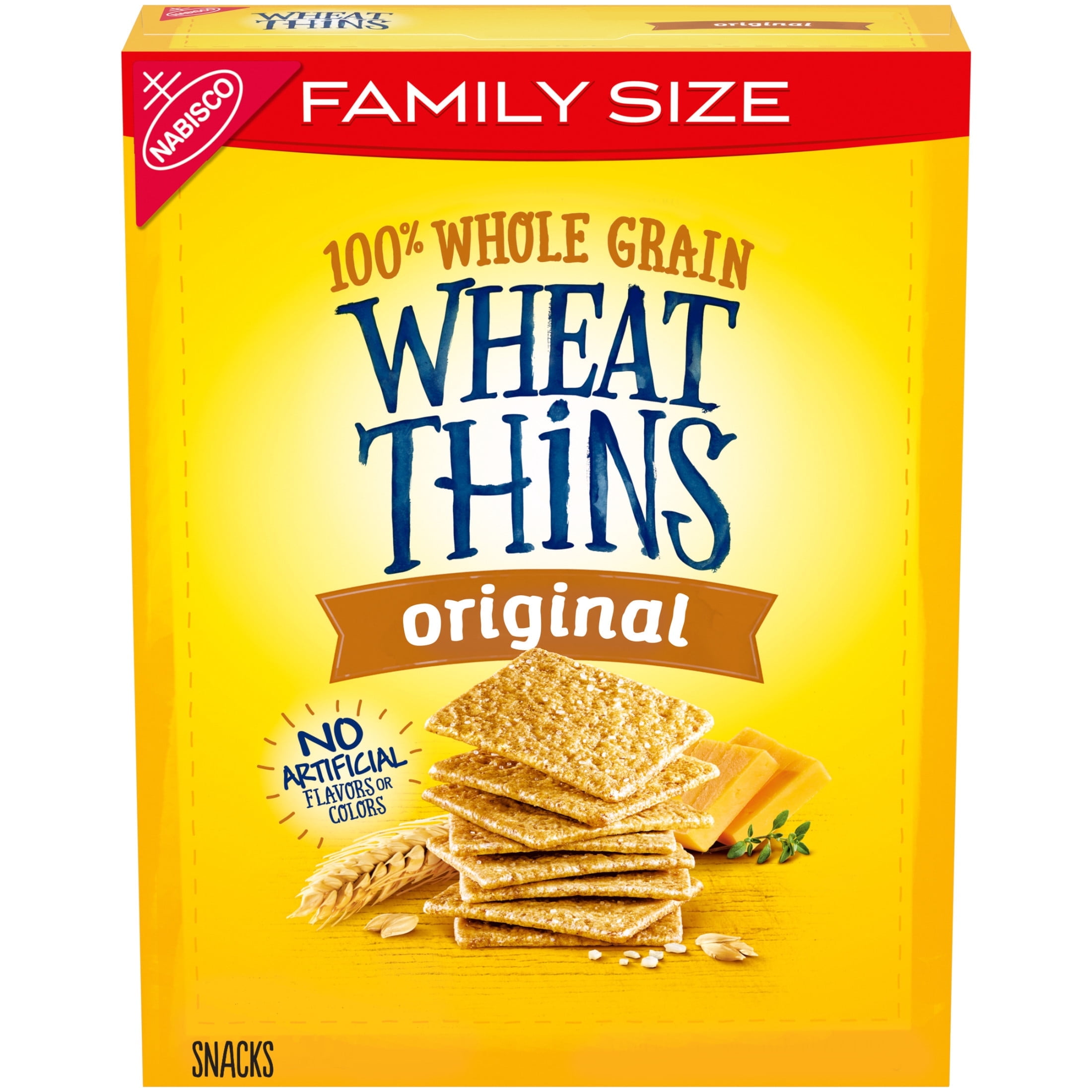 Wheat Thins Original Whole Grain Wheat Crackers, Family Size, 14 oz