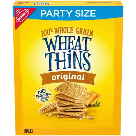 Wheat Thins Original Whole Grain Wheat Crackers, Party Size, 20 oz (Pack of 8)
