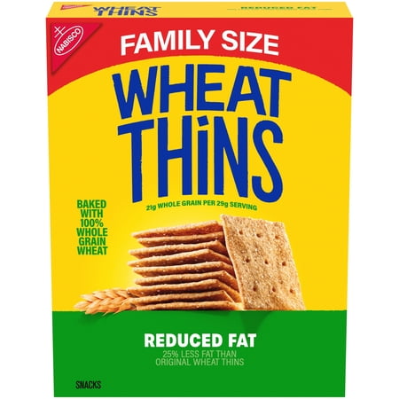 Wheat Thins Reduced Fat Snacks, Whole Grain Wheat Crackers, Snack Crackers, Family Size, 12.5 oz