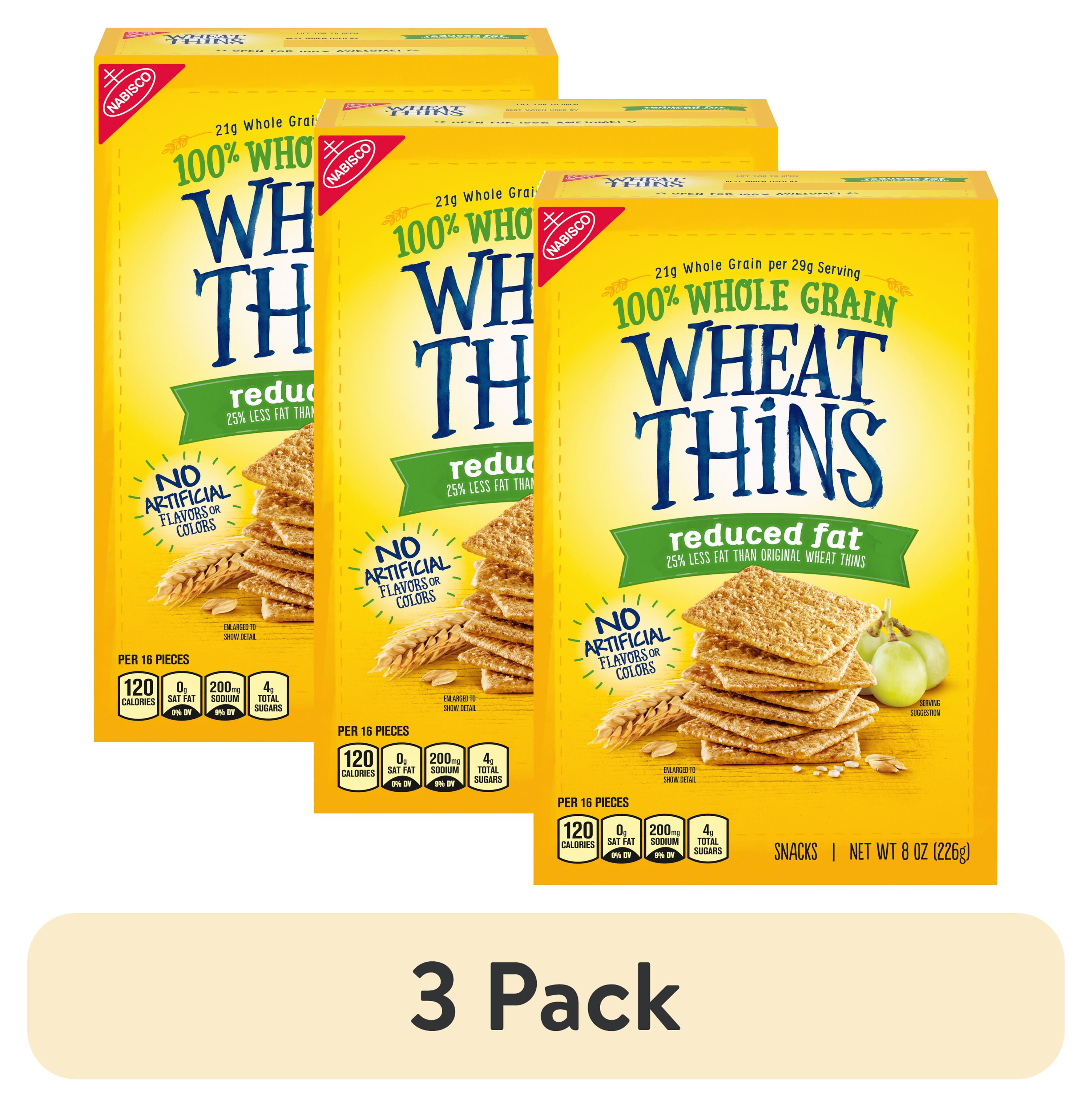(3 pack) Wheat Thins Reduced Fat Whole Grain Wheat Crackers, 8 oz