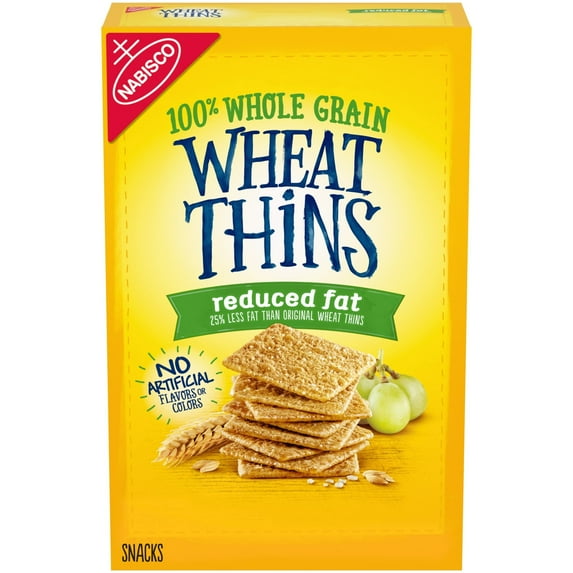 Wheat Thins Reduced Fat Whole Grain Wheat Crackers, 8 oz (Pack of 4)