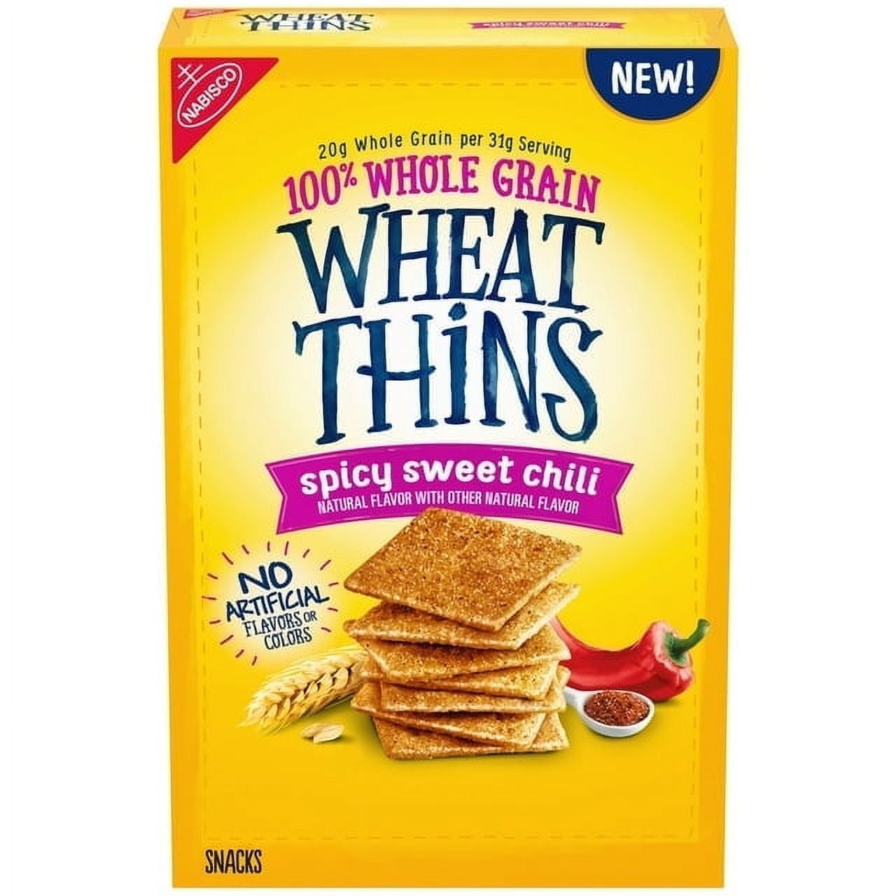 Wheat Thins Spicy Sweet Chili Snacks, Whole Grain Wheat Crackers, Snack Crackers, 8.5 oz (2 Pack)
