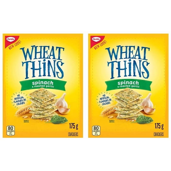 Wheat Thins Spinach and Roasted Garlic Crackers, 175g (2 Pack)