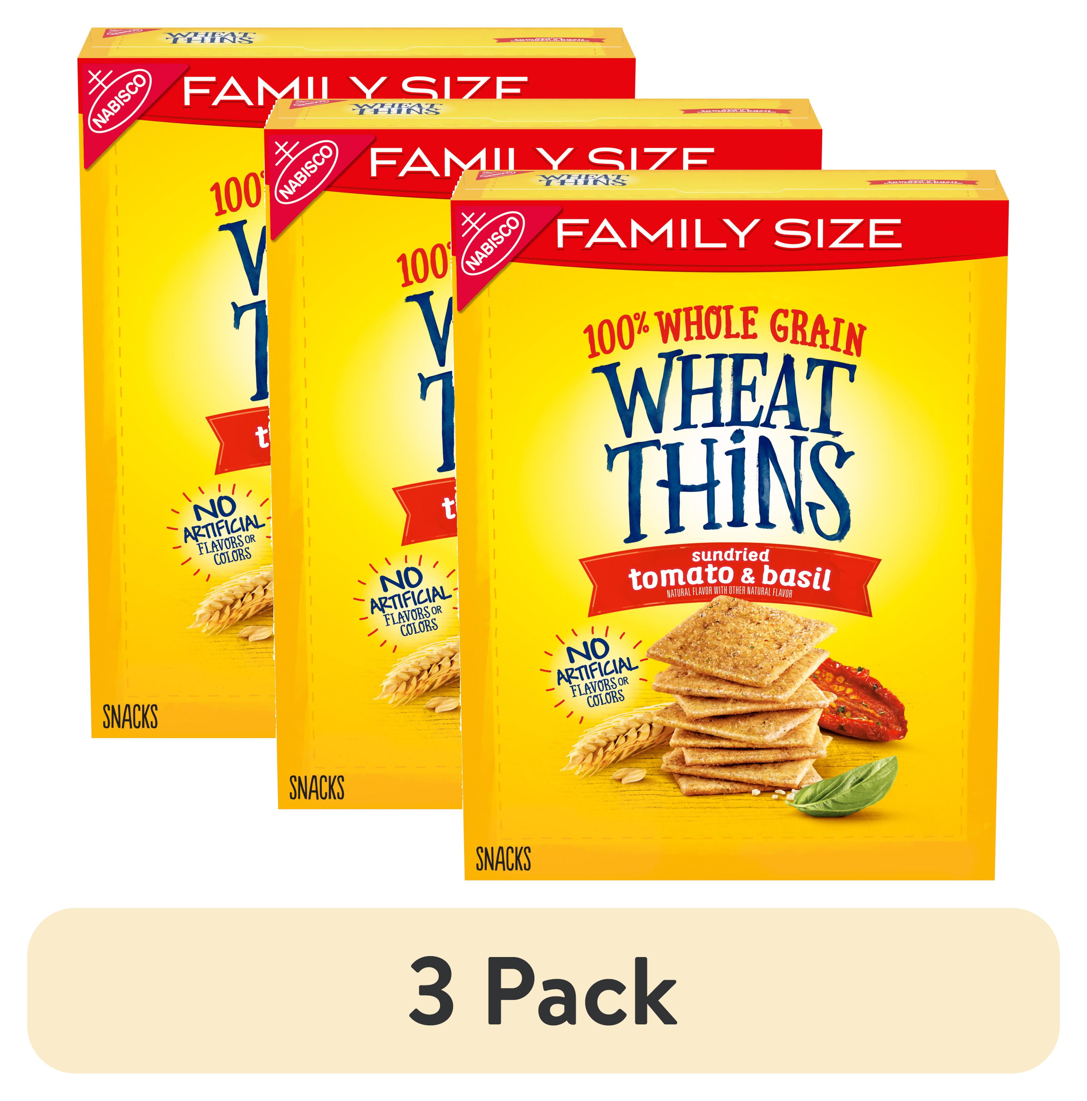 (3 pack) Wheat Thins Sundried Tomato & Basil Whole Grain Wheat Crackers