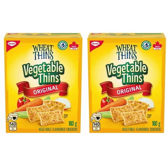 Wheat Thins Vegetable Thins Crackers, 180g (2 Pack)