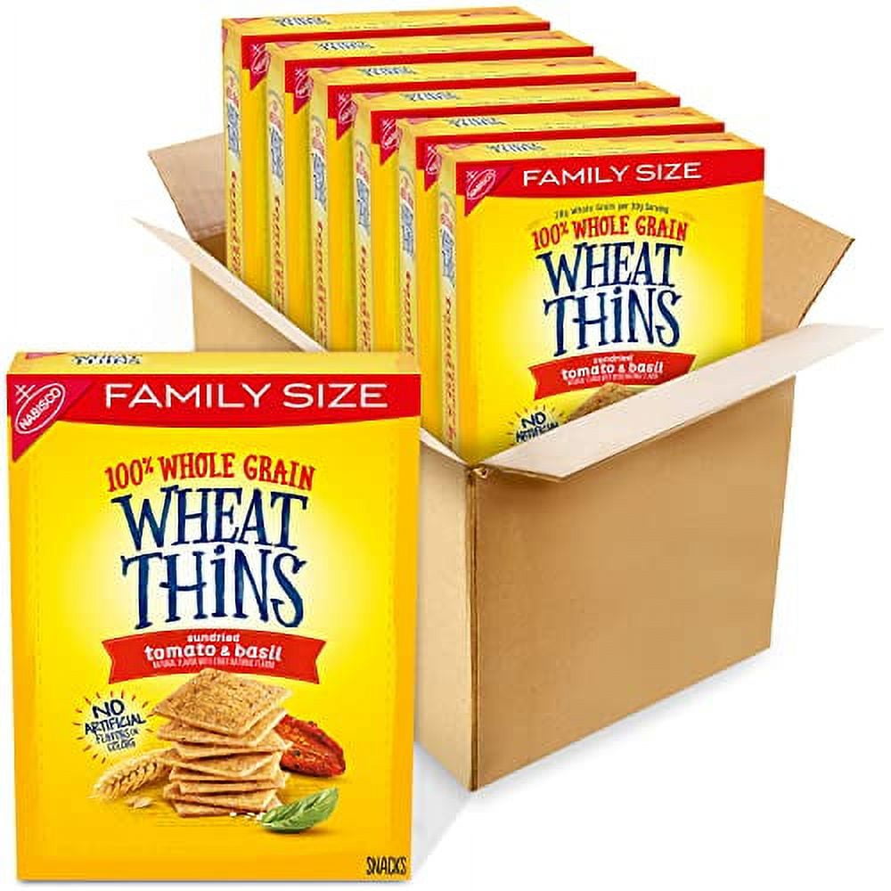 Wheat Thins Whole Grain Crackers Family Size 13 Oz, Boxes 6, Sundried